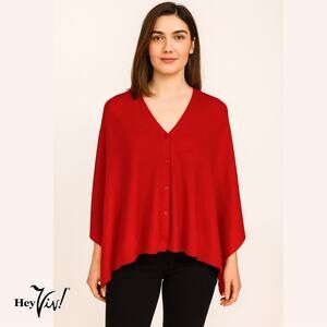 Red Button Shawl Shrug Wrap 60"x22" Versatile Stylish Layering Piece – Hey Viv
